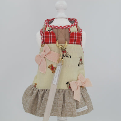 Glitter Pooch Harness ชุดรัดอก สายจูง เสื้อผ้า สุนัข, หมา, แมว, สัตว์เลี้ยง พร้อม สายจูง รุ่น Tiny Teddy Girl