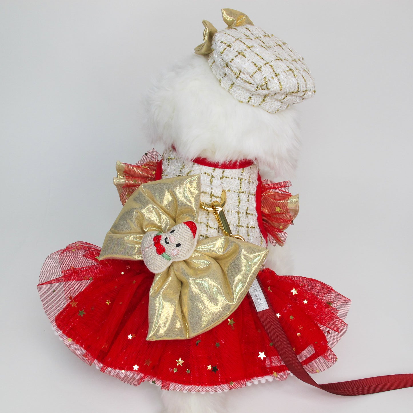 Glitter Pooch Harness ชุดรัดอก สายจูง เสื้อผ้า สุนัข, หมา, แมว, สัตว์เลี้ยง พร้อม สายจูง รุ่น Santy Letty Queen