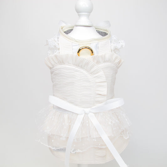 Glitter Pooch Harness ชุดรัดอก สายจูง เสื้อผ้า สุนัข, หมา, แมว, สัตว์เลี้ยง พร้อม สายจูง รุ่น Milky Tulle
