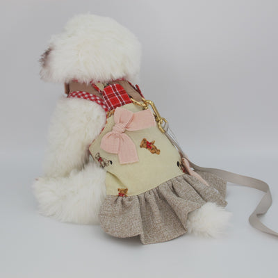 Glitter Pooch Harness ชุดรัดอก สายจูง เสื้อผ้า สุนัข, หมา, แมว, สัตว์เลี้ยง พร้อม สายจูง รุ่น Tiny Teddy Girl