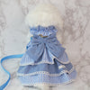 Glitter Pooch Harness ชุดรัดอก สายจูง เสื้อผ้า สุนัข, หมา, แมว, สัตว์เลี้ยง พร้อม สายจูง รุ่น Gigi Denim Drape