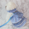 Glitter Pooch Harness ชุดรัดอก สายจูง เสื้อผ้า สุนัข, หมา, แมว, สัตว์เลี้ยง พร้อม สายจูง รุ่น Gigi Denim Drape