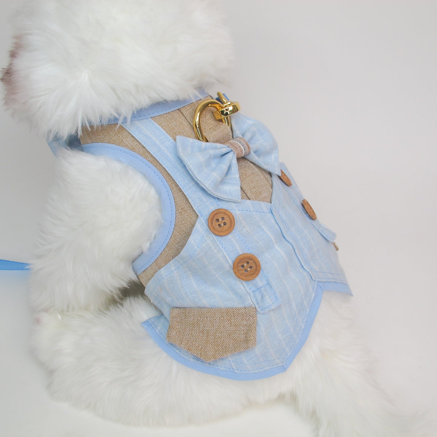 Glitter Pooch Harness ชุดรัดอก สายจูง เสื้อผ้า สุนัข, หมา, แมว, สัตว์เลี้ยง พร้อม สายจูง รุ่น Oxford Fog