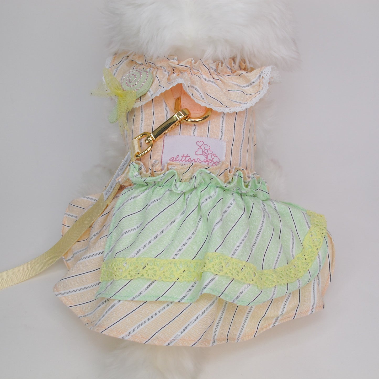 Glitter Pooch Harness ชุดรัดอก สายจูง เสื้อผ้า สุนัข, หมา, แมว, สัตว์เลี้ยง พร้อม สายจูง รุ่น GP0256