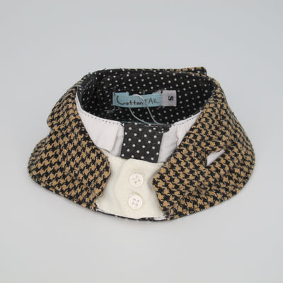 Cotton Tail ปลอกคอและผ้าคลุมไหล่ สัตว์เลี้ยง, หมา, แมว, สุนัข รุ่น Gentlepaw Houndstooth Tie - Brown