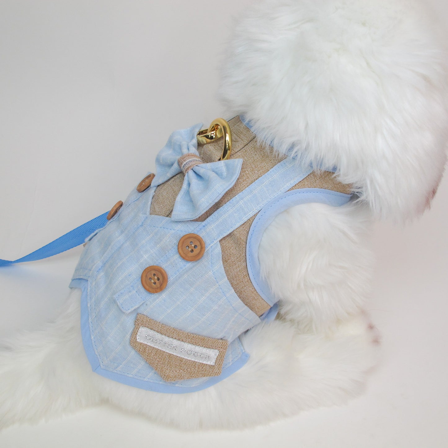 Glitter Pooch Harness ชุดรัดอก สายจูง เสื้อผ้า สุนัข, หมา, แมว, สัตว์เลี้ยง พร้อม สายจูง รุ่น Oxford Fog