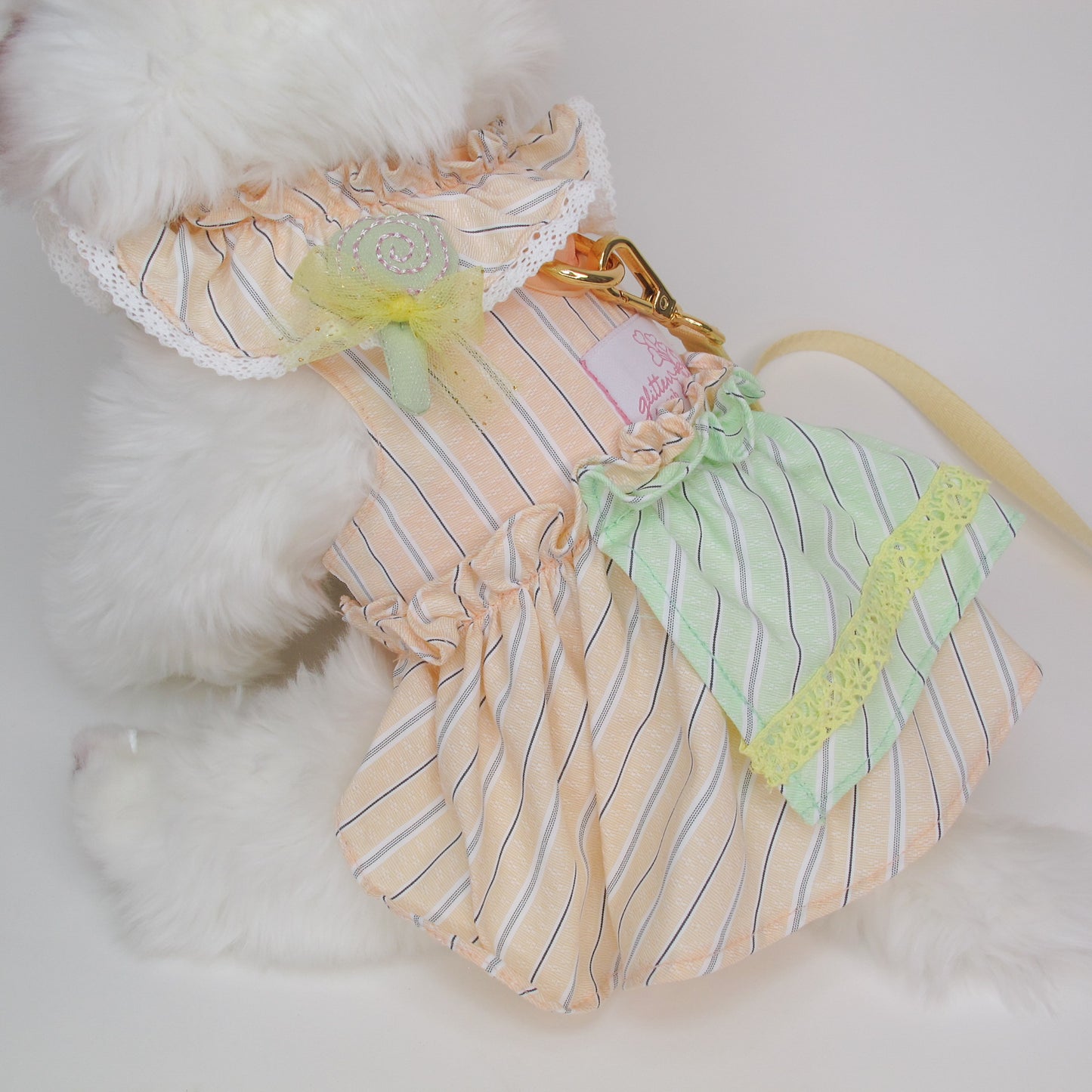 Glitter Pooch Harness ชุดรัดอก สายจูง เสื้อผ้า สุนัข, หมา, แมว, สัตว์เลี้ยง พร้อม สายจูง รุ่น GP0256