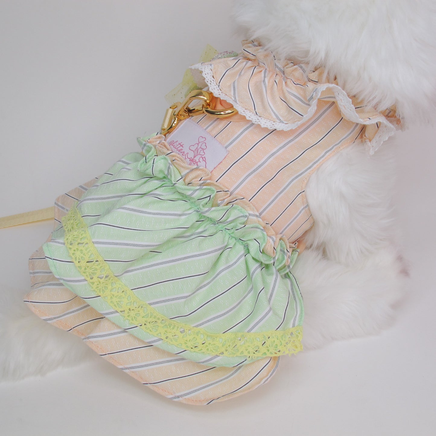 Glitter Pooch Harness ชุดรัดอก สายจูง เสื้อผ้า สุนัข, หมา, แมว, สัตว์เลี้ยง พร้อม สายจูง รุ่น GP0256