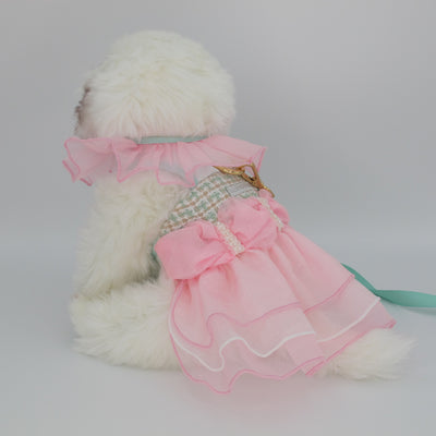 Glitter Pooch Harness ชุดรัดอก สายจูง เสื้อผ้า สุนัข, หมา, แมว, สัตว์เลี้ยง พร้อม สายจูง รุ่น Sugary Lady Charlotte