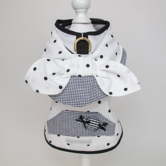Glitter Pooch Harness ชุดรัดอก สายจูง เสื้อผ้า สุนัข, หมา, แมว, สัตว์เลี้ยง พร้อม สายจูง รุ่น Dot de Mui-Boy