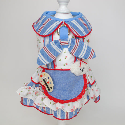 Glitter Pooch Harness ชุดรัดอก สายจูง เสื้อผ้า สุนัข, หมา, แมว, สัตว์เลี้ยง พร้อม สายจูง รุ่น The Countryside Atelier-Girl