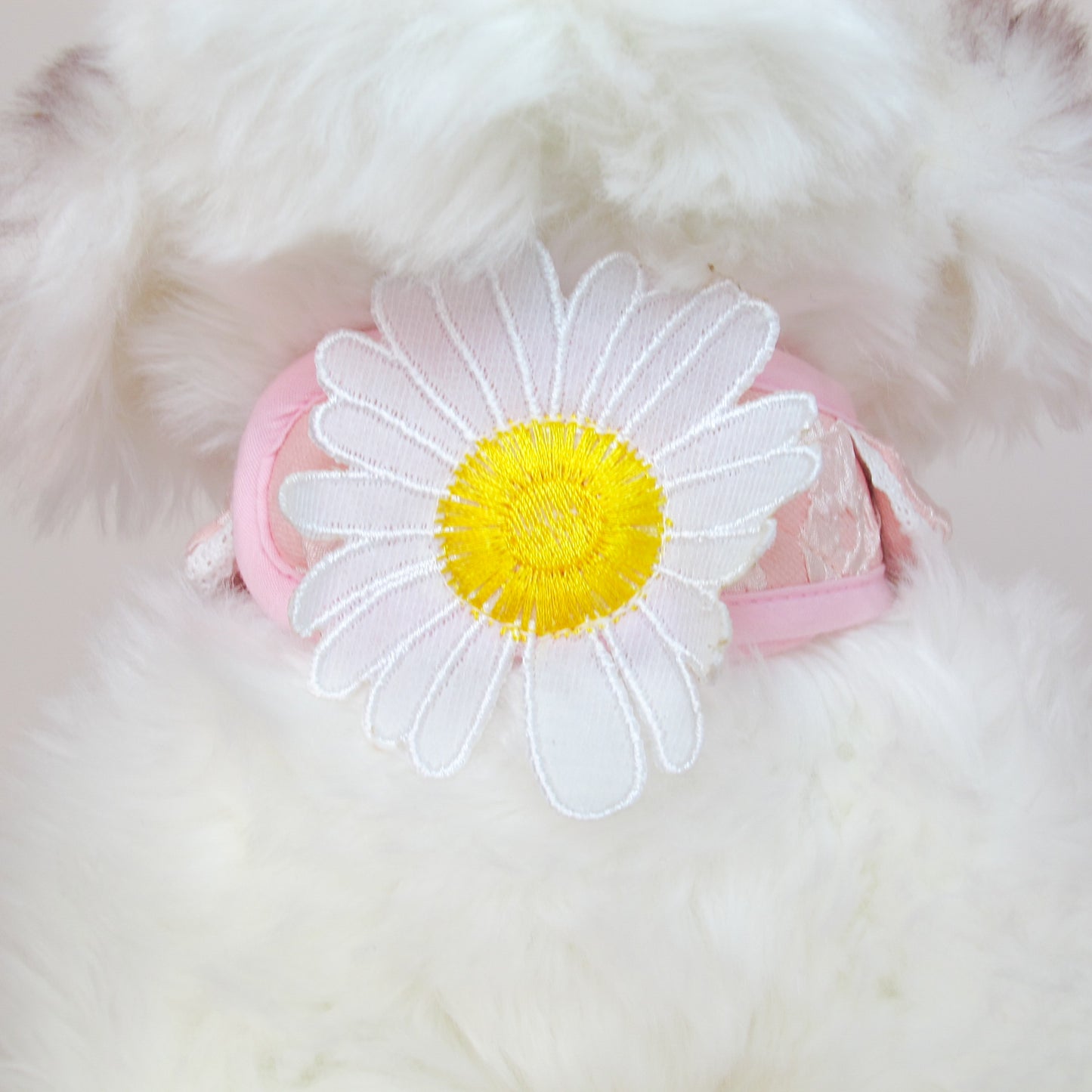 Glitter Pooch Harness ชุดรัดอก สายจูง เสื้อผ้า สุนัข, หมา, แมว, สัตว์เลี้ยง พร้อม สายจูง รุ่น Deary Daisy Peach
