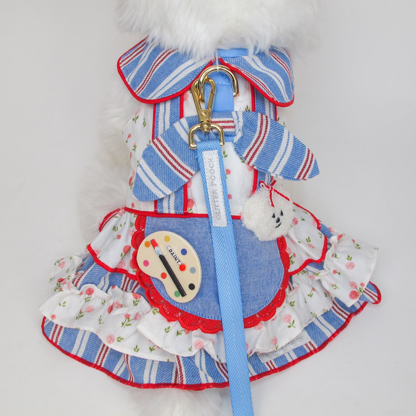 Glitter Pooch Harness ชุดรัดอก สายจูง เสื้อผ้า สุนัข, หมา, แมว, สัตว์เลี้ยง พร้อม สายจูง รุ่น The Countryside Atelier-Girl