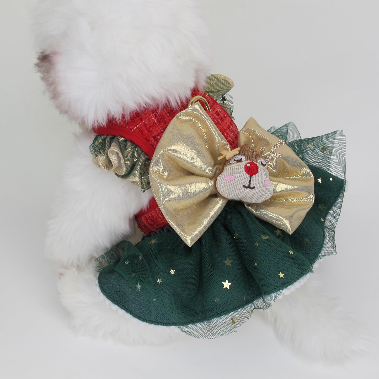 Glitter Pooch Harness ชุดรัดอก สายจูง เสื้อผ้า สุนัข, หมา, แมว, สัตว์เลี้ยง พร้อม สายจูง รุ่น Santy Baby Queen