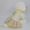 Glitter Pooch Harness ชุดรัดอก สายจูง เสื้อผ้า สุนัข, หมา, แมว, สัตว์เลี้ยง พร้อม สายจูง รุ่น BOWnebelle Charmy - Buttercream