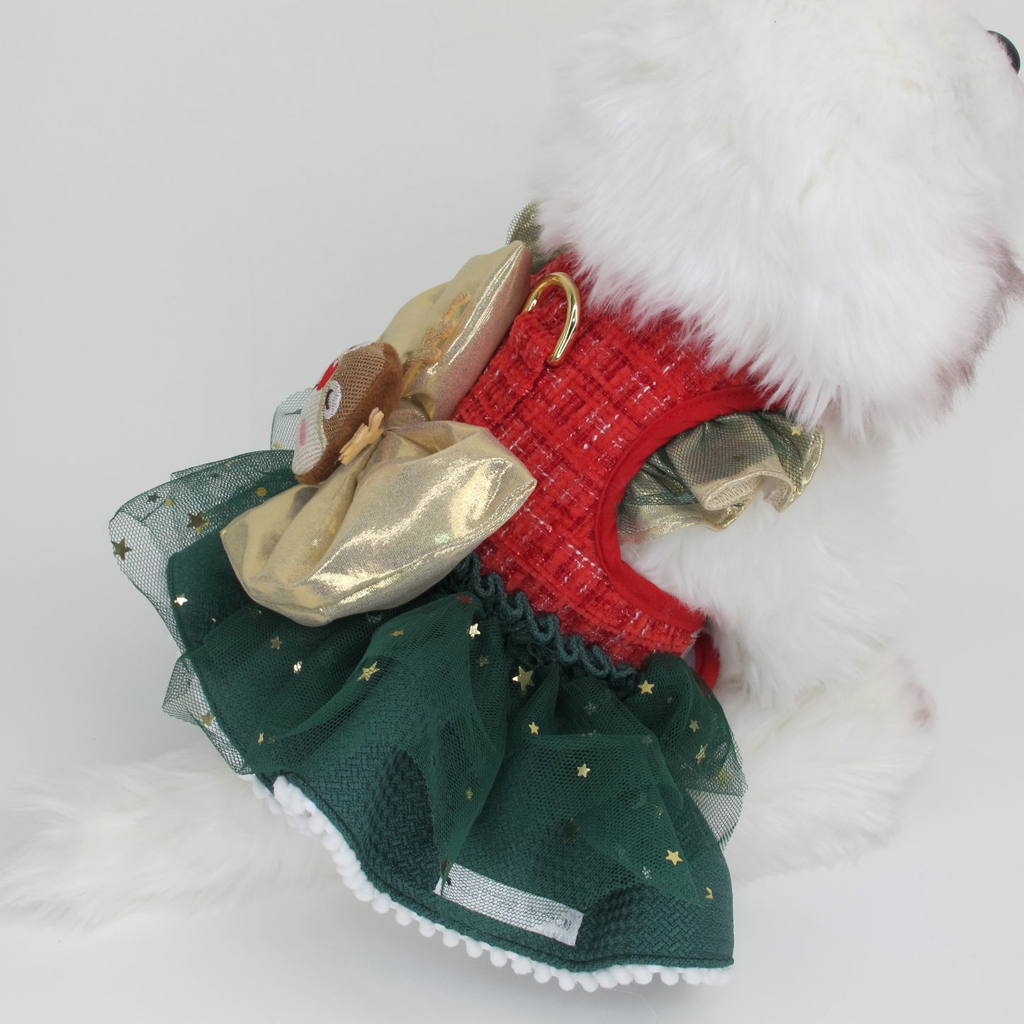 Glitter Pooch Harness ชุดรัดอก สายจูง เสื้อผ้า สุนัข, หมา, แมว, สัตว์เลี้ยง พร้อม สายจูง รุ่น Santy Baby Queen