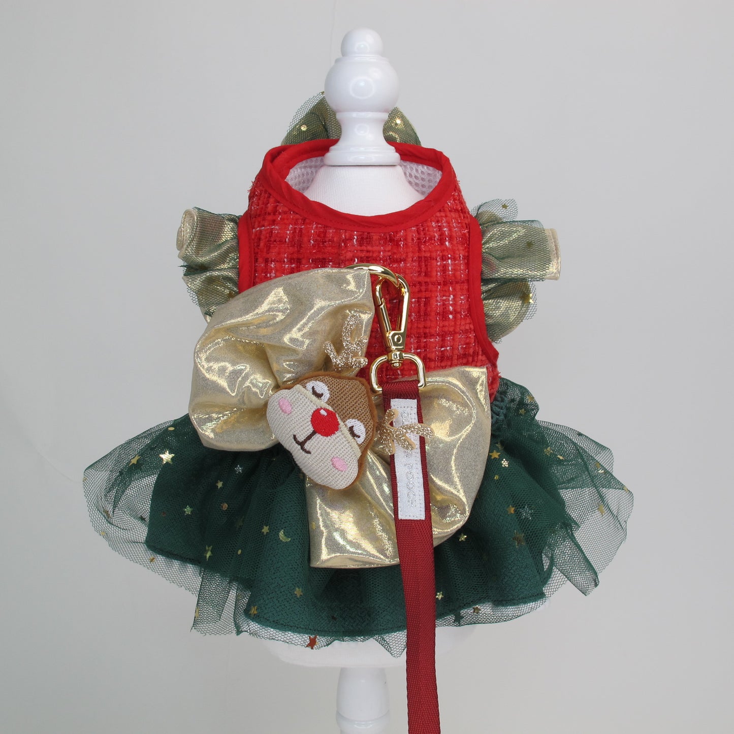 Glitter Pooch Harness ชุดรัดอก สายจูง เสื้อผ้า สุนัข, หมา, แมว, สัตว์เลี้ยง พร้อม สายจูง รุ่น Santy Baby Queen