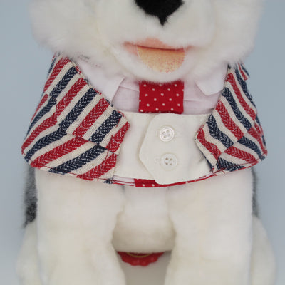 Cotton Tail ปลอกคอและผ้าคลุมไหล่ สัตว์เลี้ยง, หมา, แมว, สุนัข รุ่น Gentlepaw Stripe Tie - Red