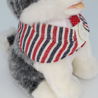 Cotton Tail ปลอกคอและผ้าคลุมไหล่ สัตว์เลี้ยง, หมา, แมว, สุนัข รุ่น Gentlepaw Stripe Tie - Red