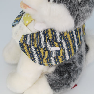 Cotton Tail ปลอกคอและผ้าคลุมไหล่ สัตว์เลี้ยง, หมา, แมว, สุนัข รุ่น Gentlepaw Stripe Tie - Yellow