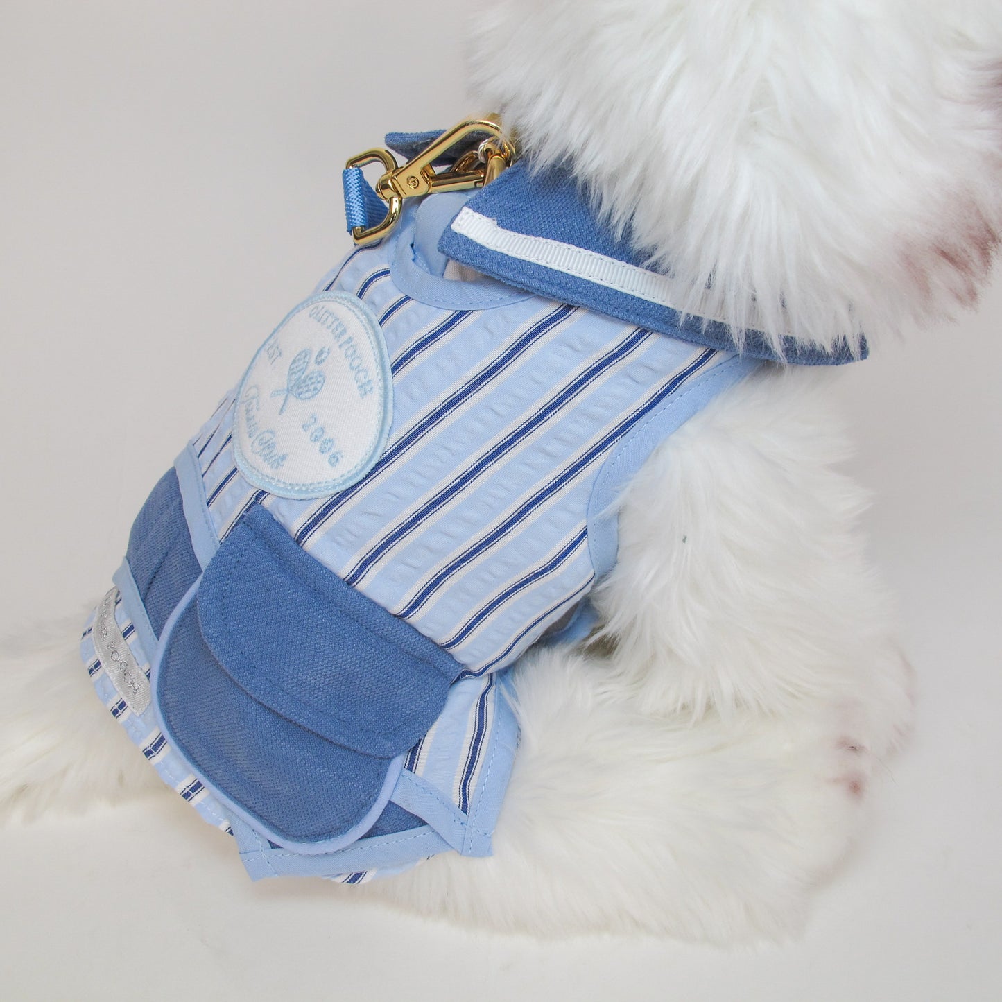 Glitter Pooch Harness ชุดรัดอก สายจูง เสื้อผ้า สุนัข, หมา, แมว, สัตว์เลี้ยง พร้อม สายจูง รุ่น Tennis Club Boy