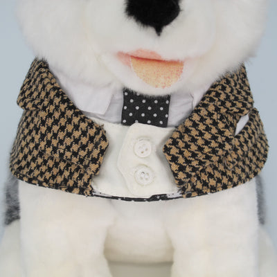 Cotton Tail ปลอกคอและผ้าคลุมไหล่ สัตว์เลี้ยง, หมา, แมว, สุนัข รุ่น Gentlepaw Houndstooth Tie - Brown