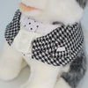 Cotton Tail ปลอกคอและผ้าคลุมไหล่ สัตว์เลี้ยง, หมา, แมว, สุนัข รุ่น Gentlepaw Houndstooth Tie - B/W