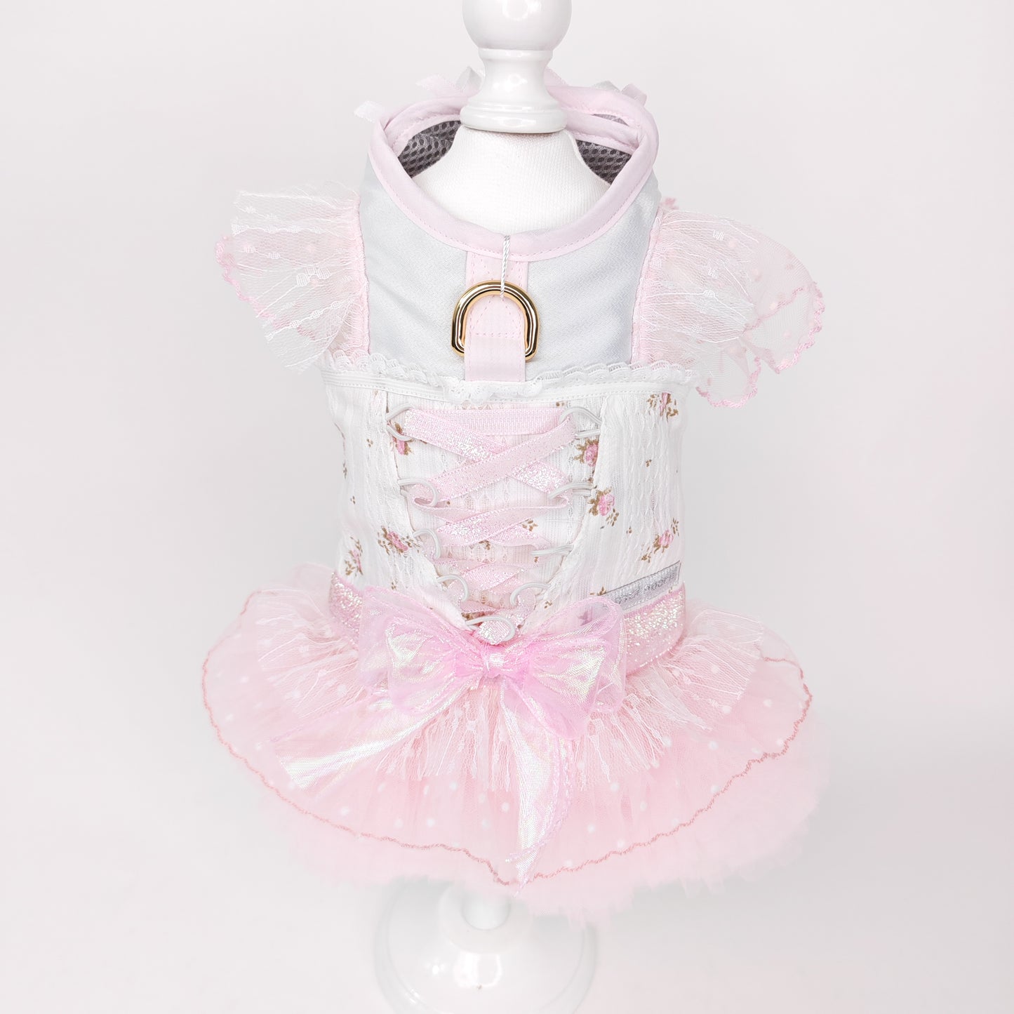 Glitter Pooch Harness ชุดรัดอก สายจูง เสื้อผ้า สุนัข, หมา, แมว, สัตว์เลี้ยง พร้อม สายจูง รุ่น Étoile Tulle Ballet - Pink