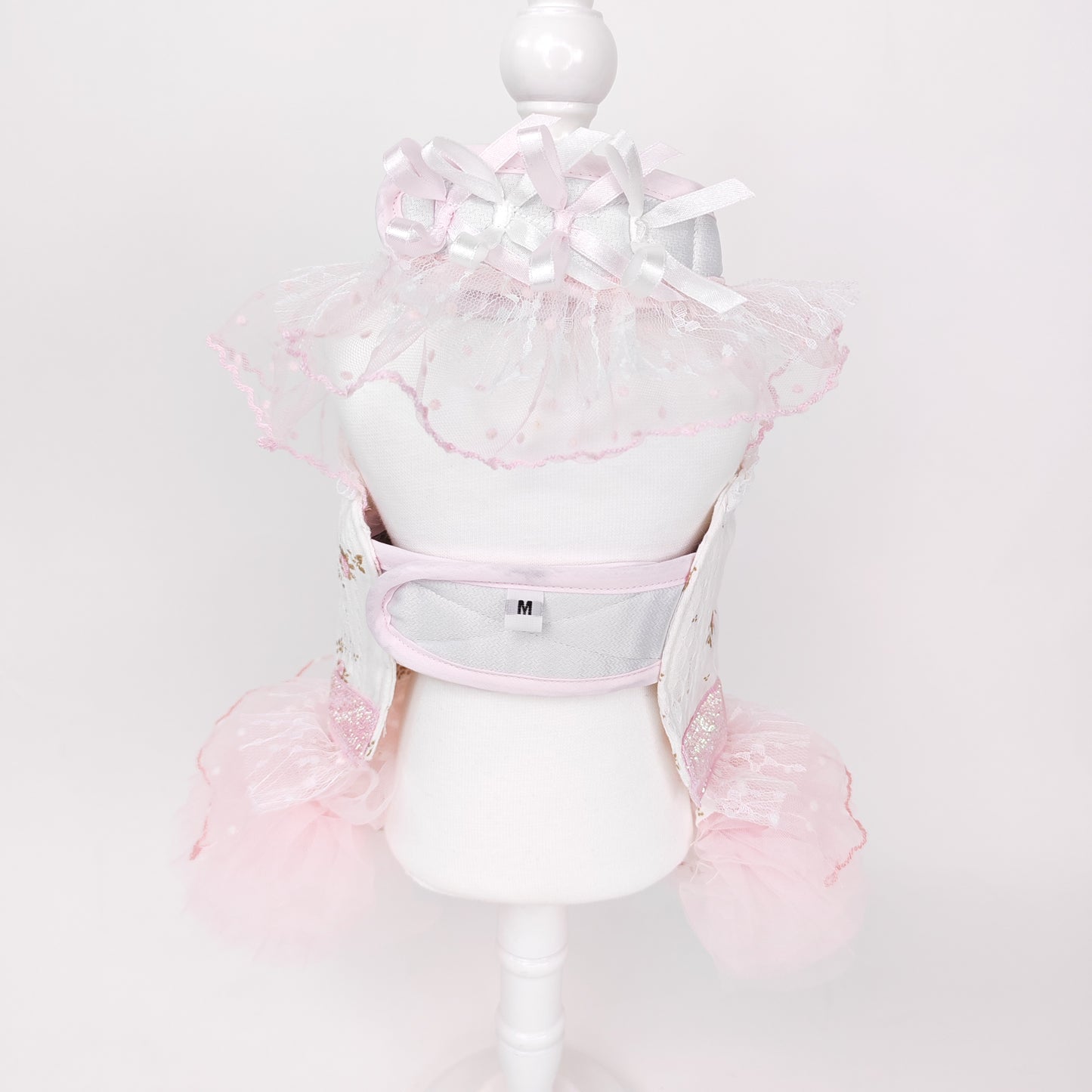 Glitter Pooch Harness ชุดรัดอก สายจูง เสื้อผ้า สุนัข, หมา, แมว, สัตว์เลี้ยง พร้อม สายจูง รุ่น Étoile Tulle Ballet - Pink
