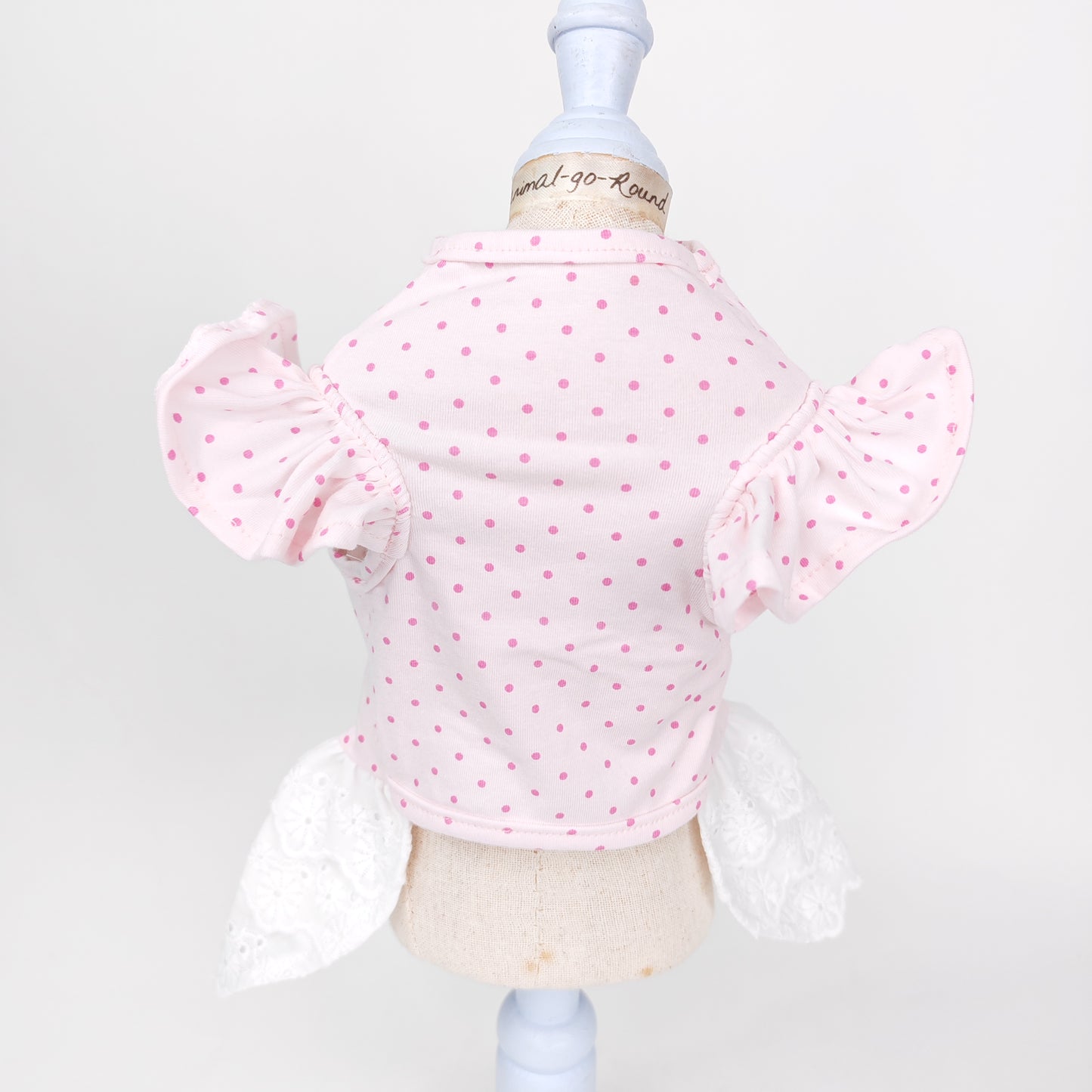 Animal-Go-Round เสื้อผ้าเครื่องแต่งกาย สัตว์เลี้ยง, หมา, แมว, สุนัข รุ่น Chérie Lace Pink Dot