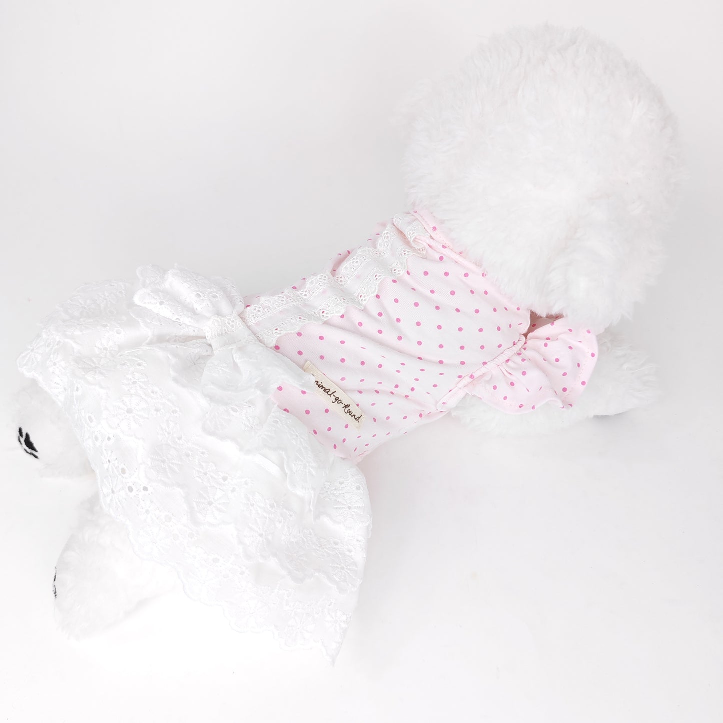 Animal-Go-Round เสื้อผ้าเครื่องแต่งกาย สัตว์เลี้ยง, หมา, แมว, สุนัข รุ่น Chérie Lace Pink Dot