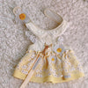 Glitter Pooch Harness ชุดรัดอก สายจูง เสื้อผ้า สุนัข, หมา, แมว, สัตว์เลี้ยง พร้อม สายจูง รุ่น Deary Daisy Vanilla