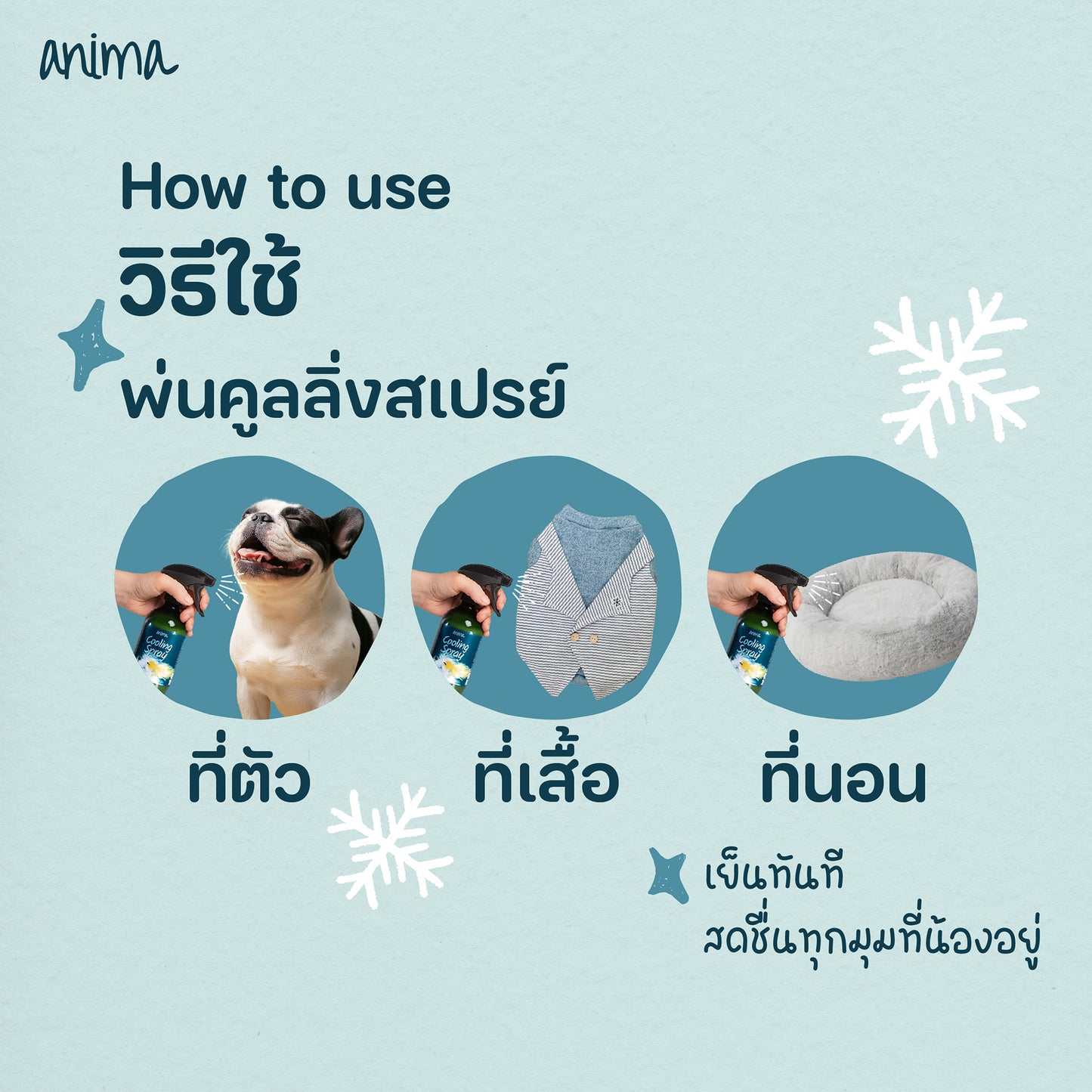 ANIMA Cooling Spray สเปรย์ให้ความเย็น สำหรับ สัตว์เลี้ยง, หมา, แมว, สุนัข