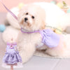 Glitter Pooch ชุดรัดอก สายจูง เสื้อผ้า สุนัข, หมา, แมว, สัตว์เลี้ยง พร้อม สายจูง รุ่น Lady Victorian Purple