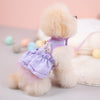 Glitter Pooch ชุดรัดอก สายจูง เสื้อผ้า สุนัข, หมา, แมว, สัตว์เลี้ยง พร้อม สายจูง รุ่น Lady Victorian Purple