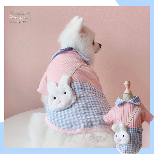 Animal-Go-Round เสื้อผ้าเครื่องแต่งกาย สัตว์เลี้ยง, หมา, แมว, สุนัข รุ่น Bunny Blue Boy