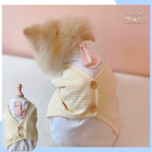 Animal-Go-Round เสื้อผ้าเครื่องแต่งกาย สัตว์เลี้ยง, หมา, แมว, สุนัข รุ่น Tuxedo Yellow