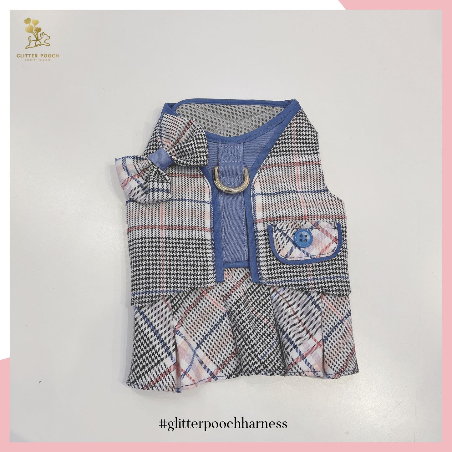 Glitter Pooch ชุดรัดอก สายจูง เสื้อผ้า สุนัข, หมา, แมว, สัตว์เลี้ยง พร้อม สายจูง รุ่น Princess Charm School