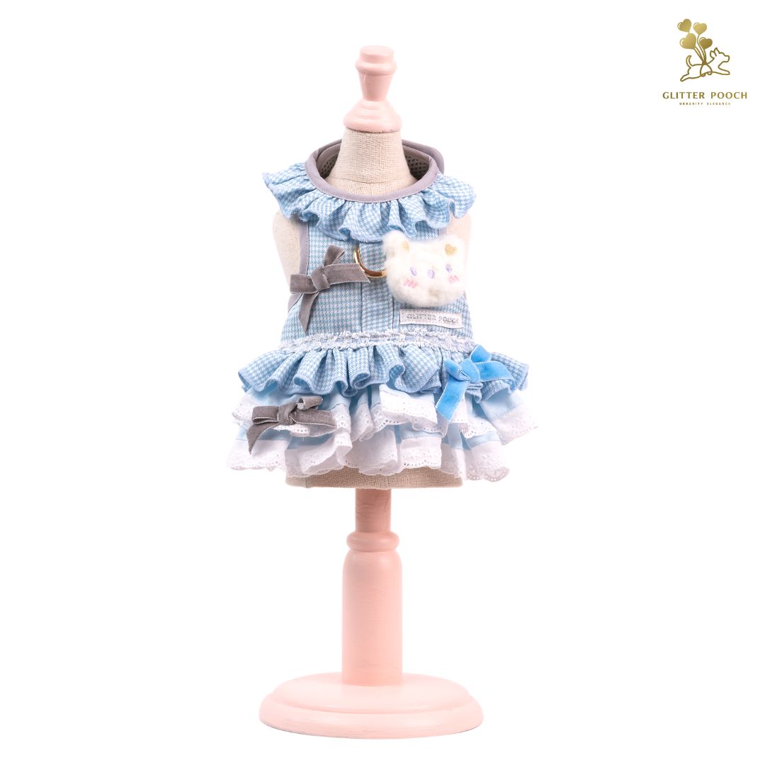 Glitter Pooch Harness ชุดรัดอก สายจูง เสื้อผ้า สุนัข, หมา, แมว, สัตว์เลี้ยง พร้อม สายจูง รุ่น Peekaboo Baby Bear Girl