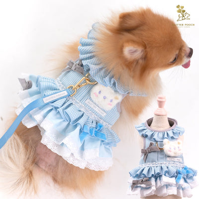 Glitter Pooch Harness ชุดรัดอก สายจูง เสื้อผ้า สุนัข, หมา, แมว, สัตว์เลี้ยง พร้อม สายจูง รุ่น Peekaboo Baby Bear Girl