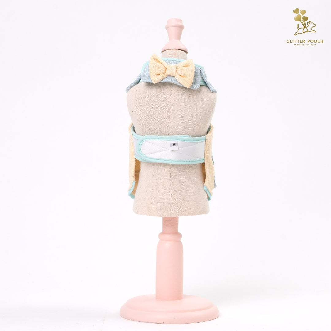 Glitter Pooch Harness ชุดรัดอก สายจูง เสื้อผ้า สุนัข, หมา, แมว, สัตว์เลี้ยง พร้อม สายจูง รุ่น Chico Mustard Tie