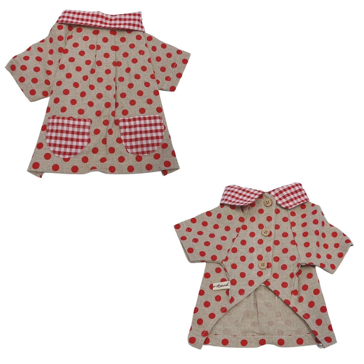 Animal-Go-Round เสื้อผ้าเครื่องแต่งกาย สัตว์เลี้ยง, หมา, แมว, สุนัข รุ่น Dotty Red