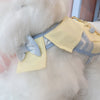 Glitter Pooch Harness ชุดรัดอก สายจูง เสื้อผ้า สุนัข, หมา, แมว, สัตว์เลี้ยง พร้อม สายจูง รุ่น Yellow Pastel Strip