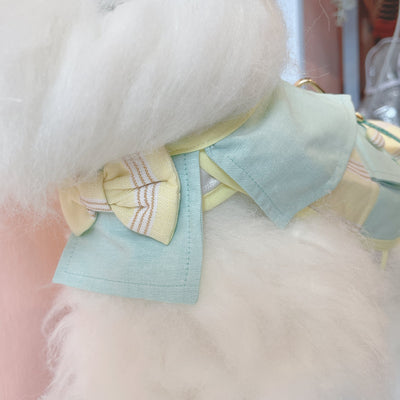 Glitter Pooch Harness ชุดรัดอก สายจูง เสื้อผ้า สุนัข, หมา, แมว, สัตว์เลี้ยง พร้อม สายจูง รุ่น Mint Pastel Strip