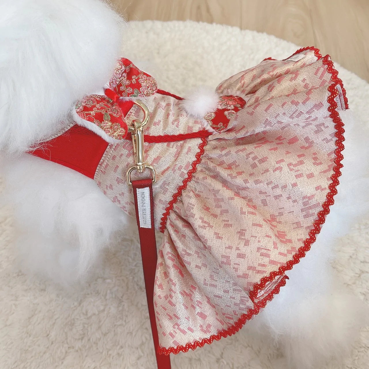 Glitter Pooch Harness ชุดรัดอก สายจูง เสื้อผ้า สุนัข, หมา, แมว, สัตว์เลี้ยง พร้อม สายจูง รุ่น New Eastern Girl