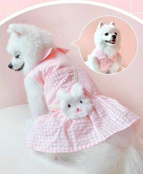 Animal-Go-Round เสื้อผ้าเครื่องแต่งกาย สัตว์เลี้ยง, หมา, แมว, สุนัข รุ่น Bunny Pink Girl