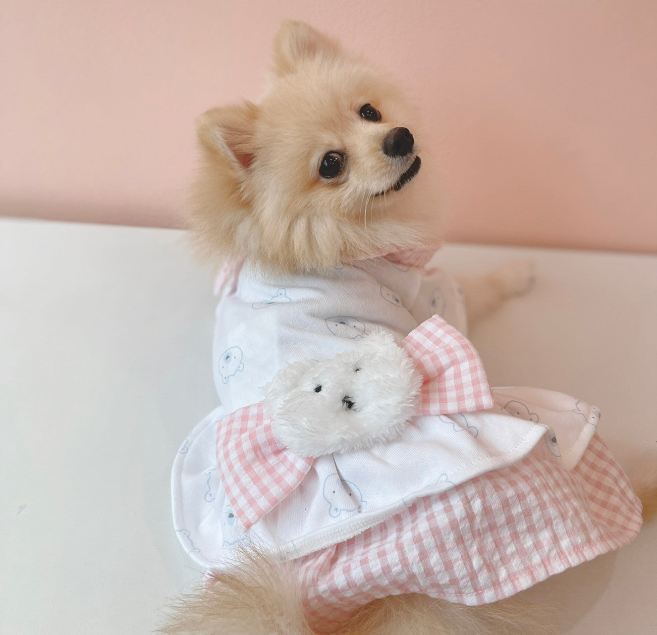 Animal-Go-Round เสื้อผ้าเครื่องแต่งกาย สัตว์เลี้ยง, หมา, แมว, สุนัข รุ่น Polar Bear Pink