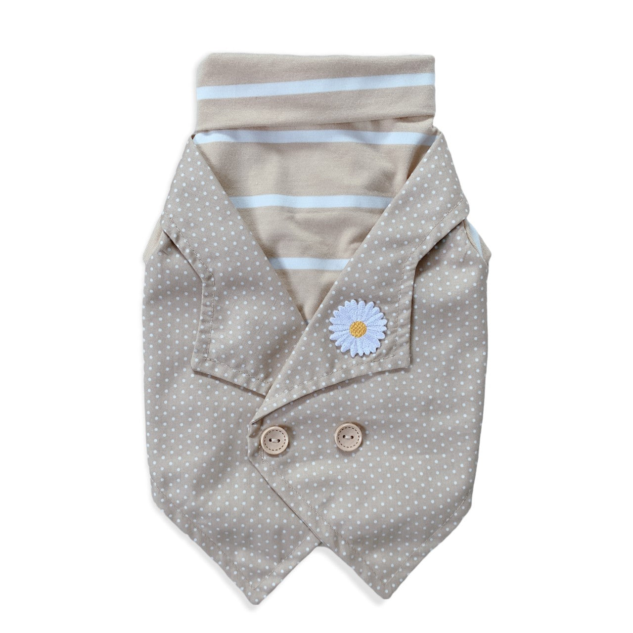 Animal-Go-Round เสื้อผ้าเครื่องแต่งกาย สัตว์เลี้ยง, หมา, แมว, สุนัข รุ่น Smith-Beige Daisy