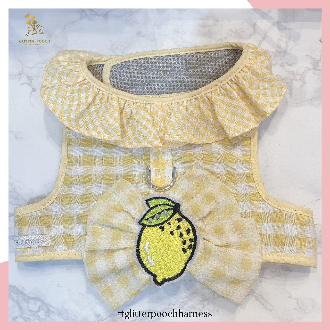 Glitter Pooch Harness ชุดรัดอก สายจูง เสื้อผ้า สุนัข, หมา, แมว, สัตว์เลี้ยง พร้อม สายจูง รุ่น Lemon Scotty