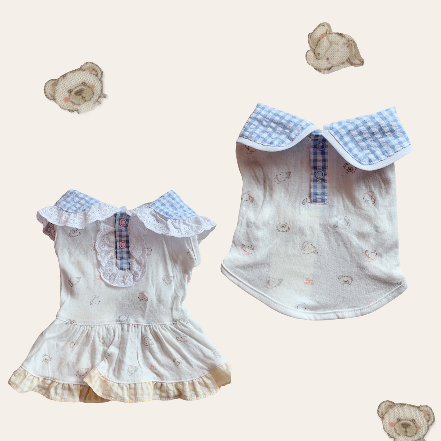 Animal-Go-Round เสื้อผ้าเครื่องแต่งกาย สัตว์เลี้ยง, หมา, แมว, สุนัข รุ่น Little Bear Girl & Friend